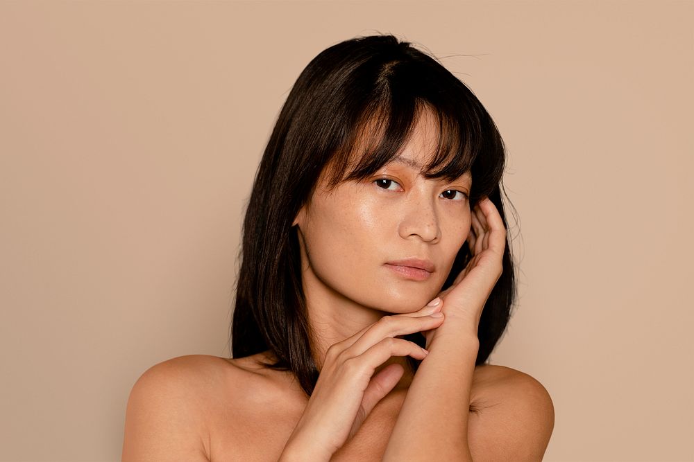 Beautiful Asian woman close up portrait