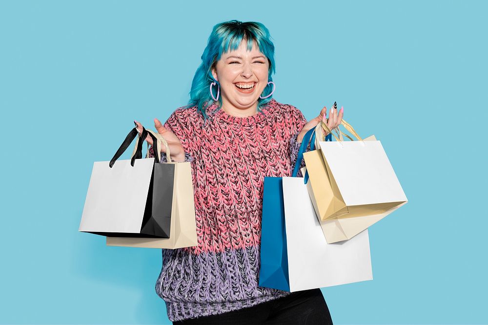 Woman on a shopping spree