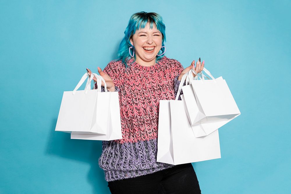 Woman on a shopping spree