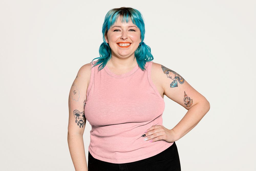 Confident & curvy woman, body positivity 