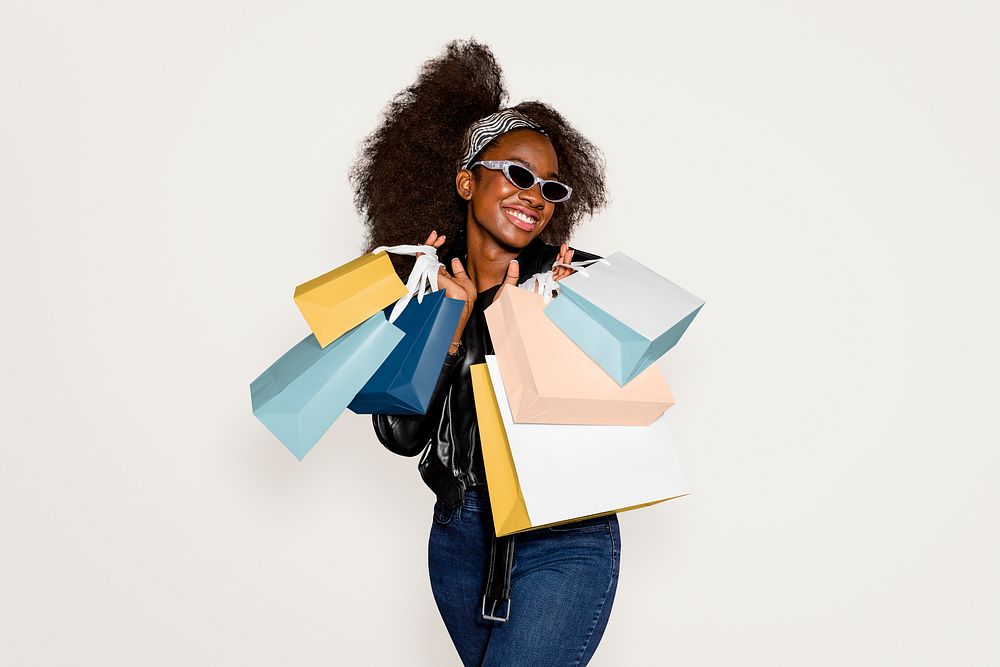 Young woman with shopping bags