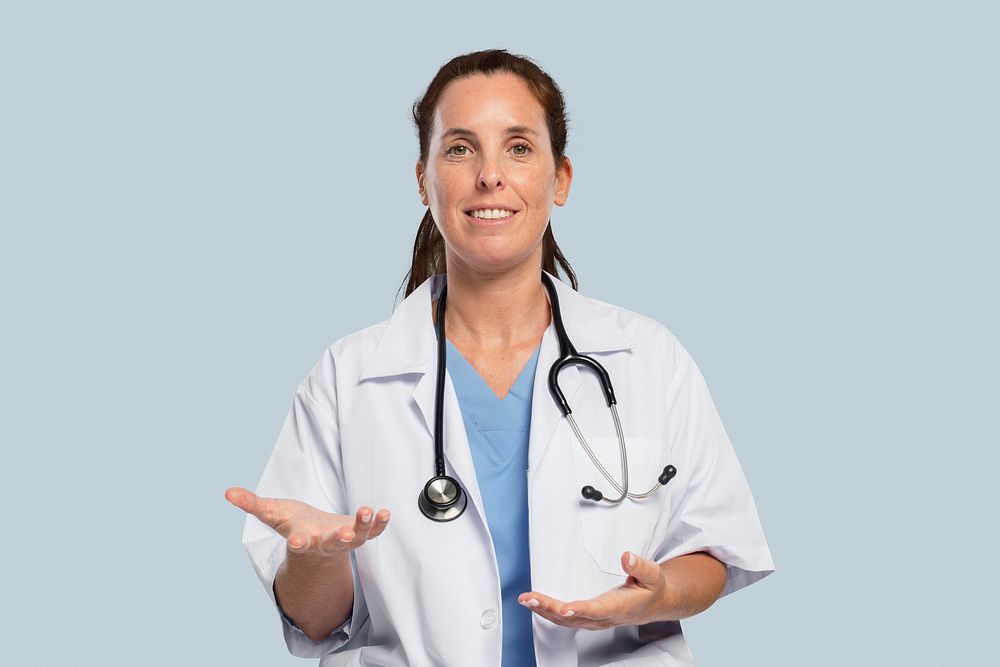 Female doctor with a stethoscope portrait
