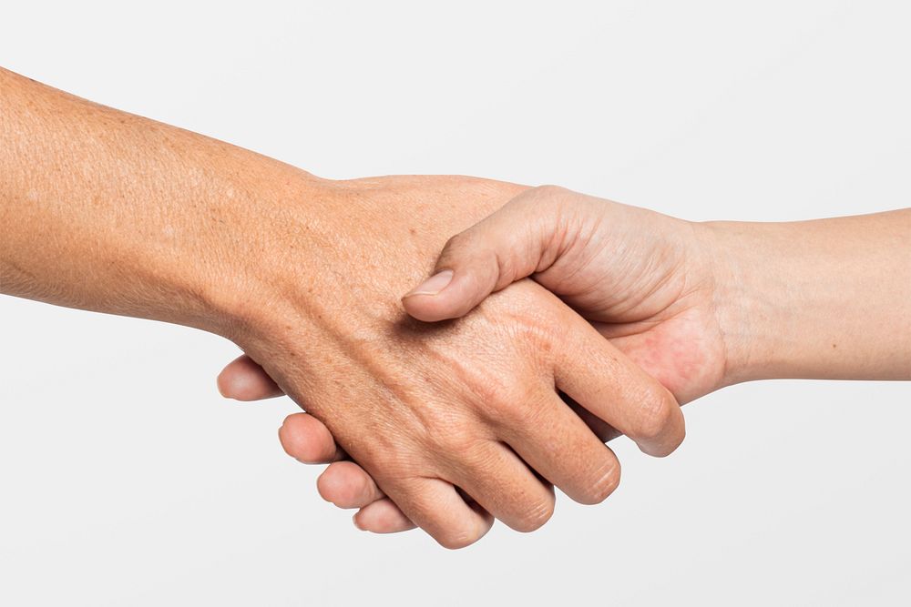 Handshake gesture mockup psd for business agreement