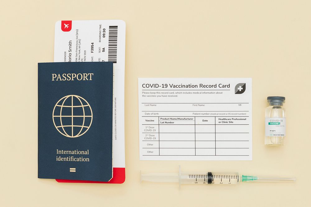 Covid-19 vaccine certificate with passport travel permit