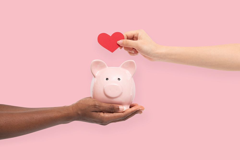 Piggy bank finance mockup psd savings concept