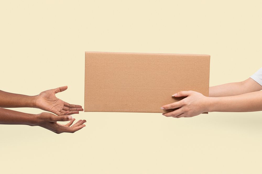 Paper box packaging mockup psd for delivery concept