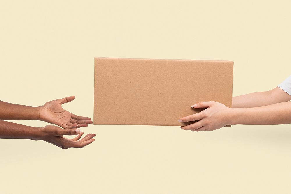 Paper box packaging for delivery concept