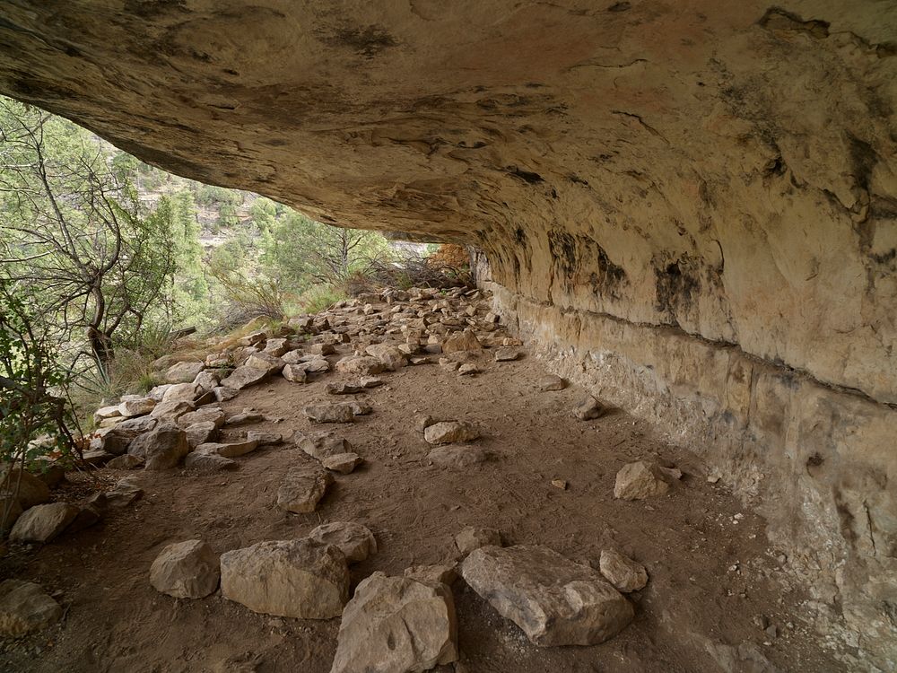 Pre-Columbian peoples used these ledges as protection from rain and snow in Walnut Canyon National Monument, located about…