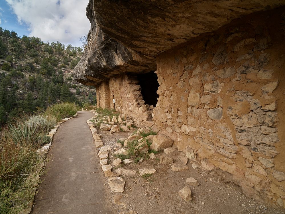 Pre-Columbian peoples used these ledges as protection from rain and snow in Walnut Canyon National Monument, located about…