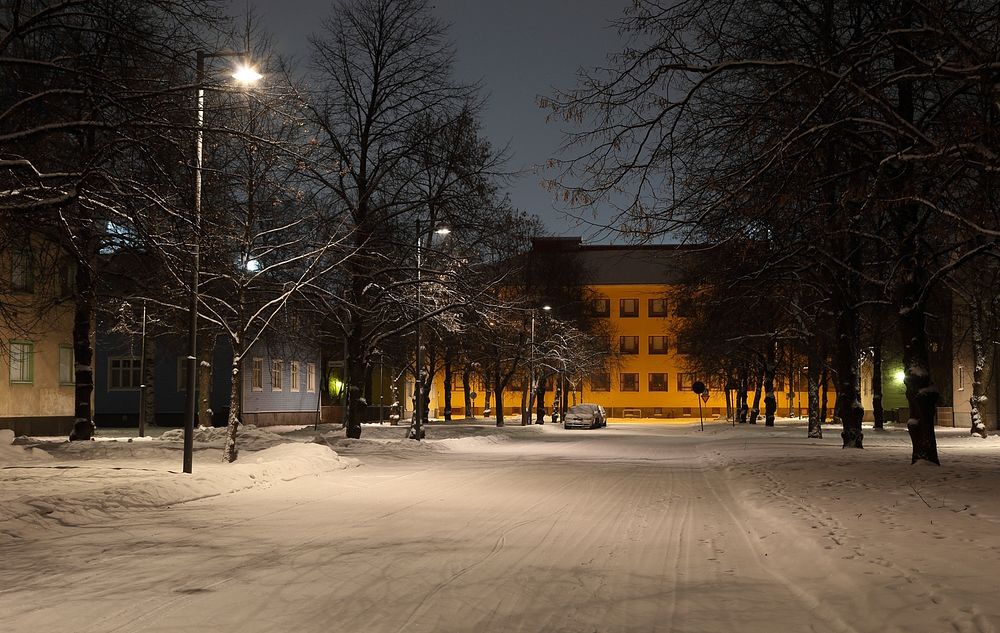 The Puistikkokatu street in Raksila, Oulu. Original public domain image from Wikimedia Commons