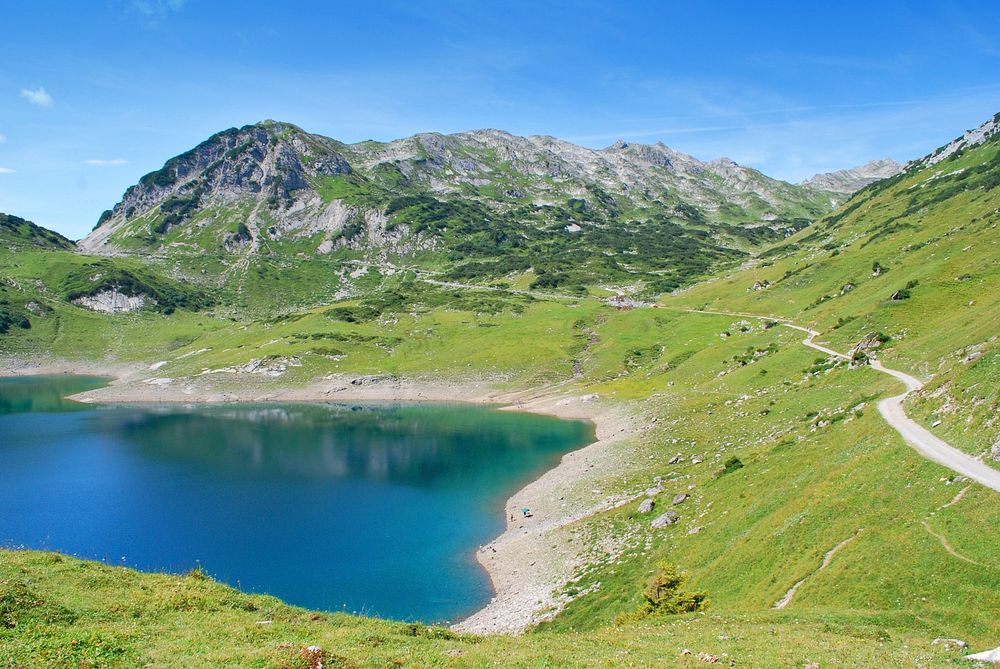 Formarinsee Lake in Austria. Original public domain image from Wikimedia Commons