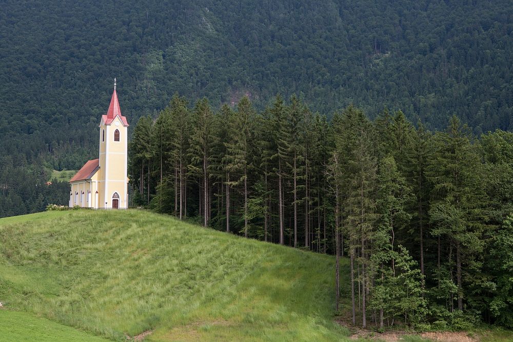 Church in Slovenia. Original public domain image from Wikimedia Commons