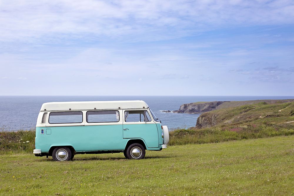 VW T2 camper. Original public domain image from Wikimedia Commons