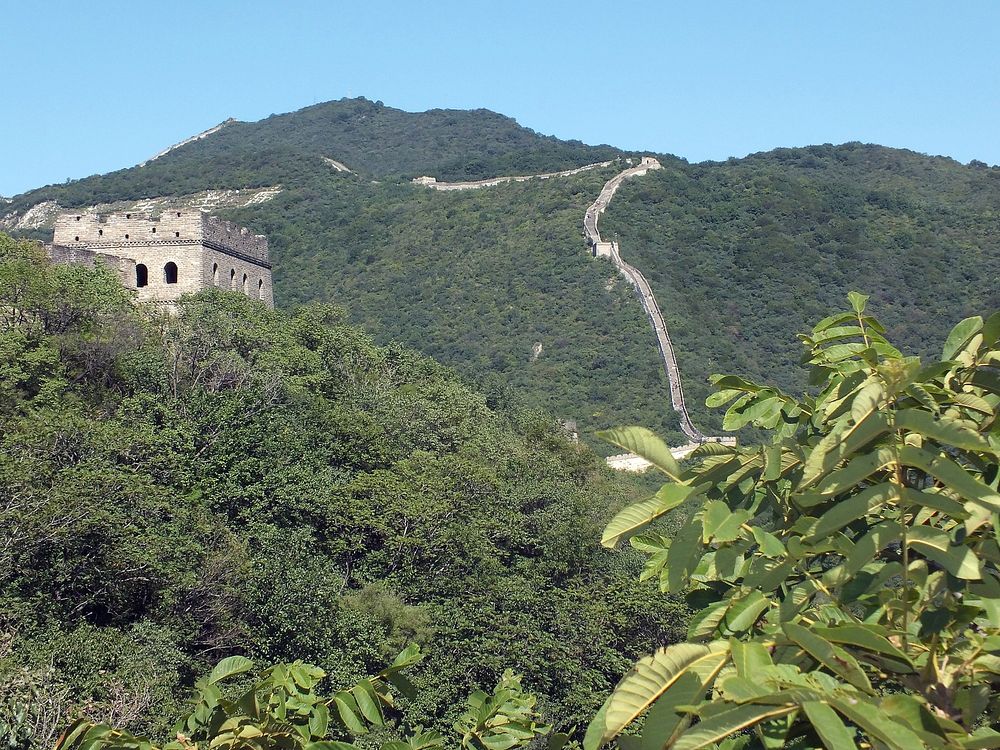 The Great Wall of China. Original public domain image from Wikimedia Commons