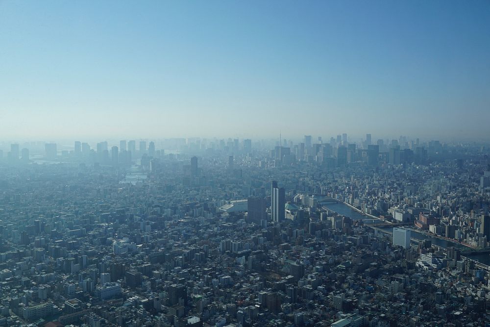 Cityscape of Tokyo, view from Tokyo Skytree. Original public domain image from Wikimedia Commons