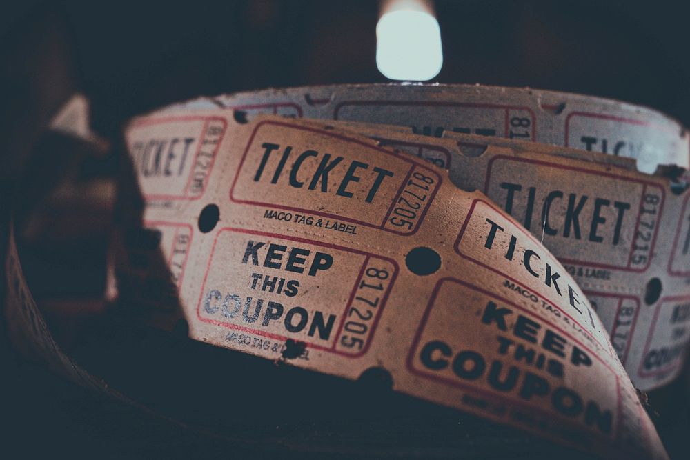 Raffle tickets. Original public domain image from Wikimedia Commons