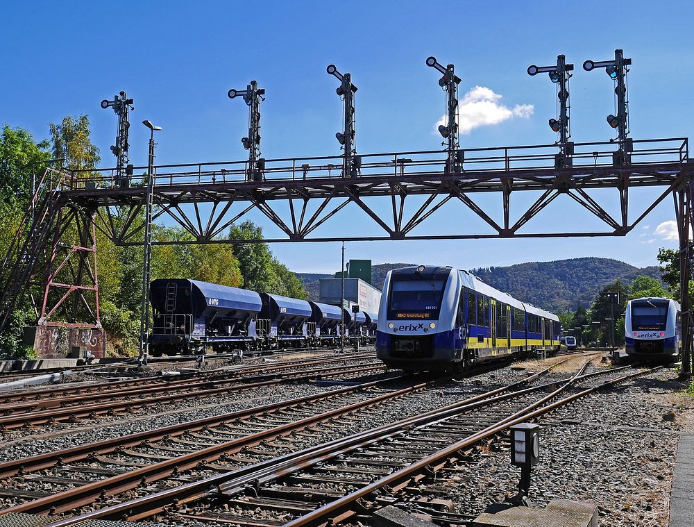 erixx-Triebwagenzüge im Bahnhof von Bad Harzburg. Original public domain image from Wikimedia Commons
