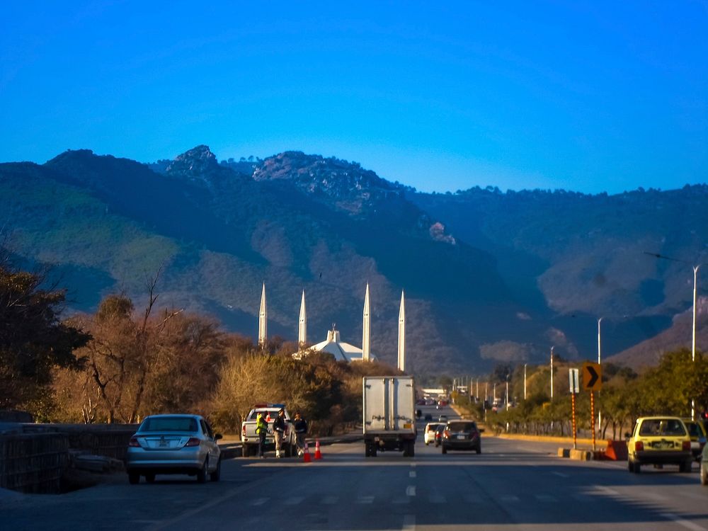 Near, Shah Faisal Masjid, Islamabad, Pakistan Original public domain image from Wikimedia Commons