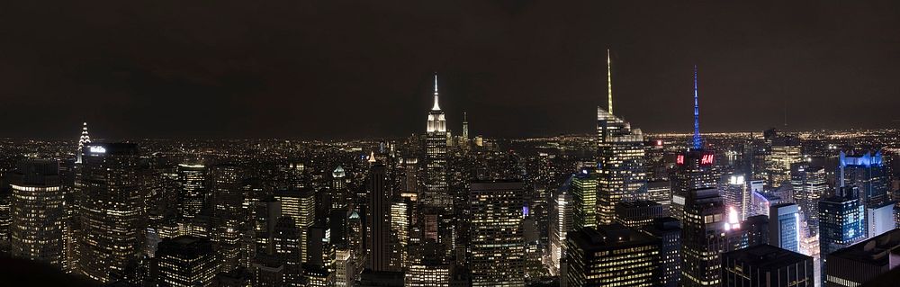Manhattan's skyline as seen from the rockefeller center lookin south-west. Original public domain image from Wikimedia…