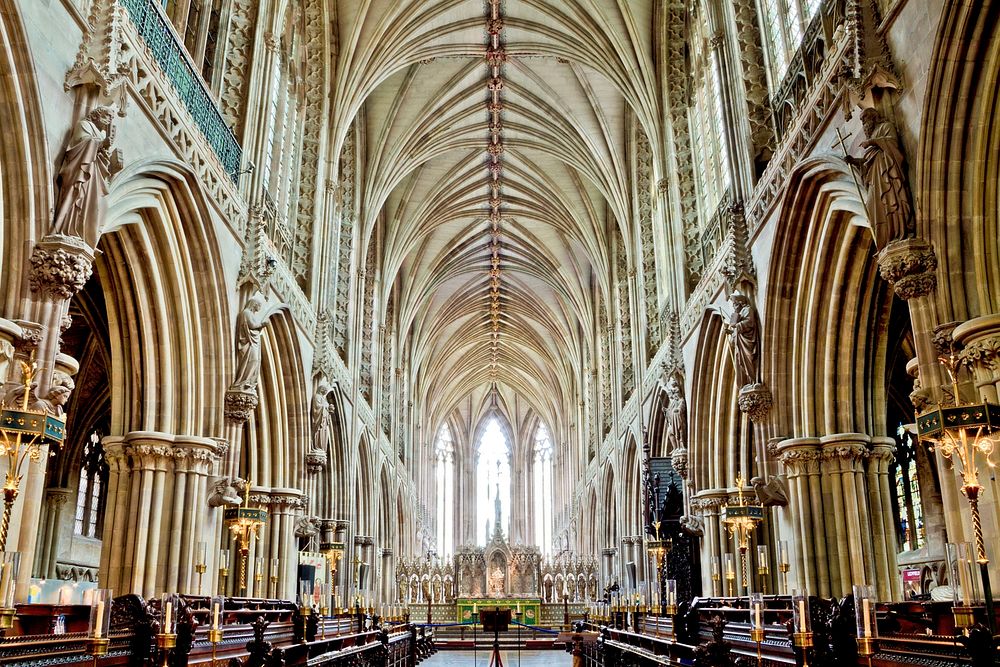 Here is a photograph taken from Lichfield Cathedral. Located in Lichfield, Staffordshire, England, UK. Original public…