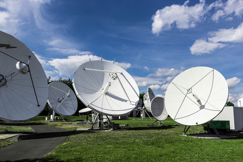 Satellite dishes. Original public domain image from Wikimedia Commons