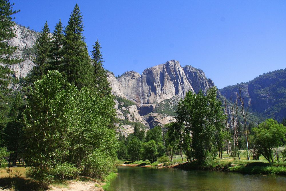 Yosemite Fall. Original public domain image from Wikimedia Commons