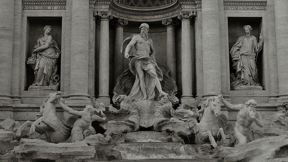 Greek Roman historical sculpture. Original public domain image from Wikimedia Commons