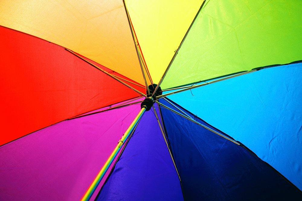 Multicolored Umbrella. Original public domain image from Wikimedia Commons