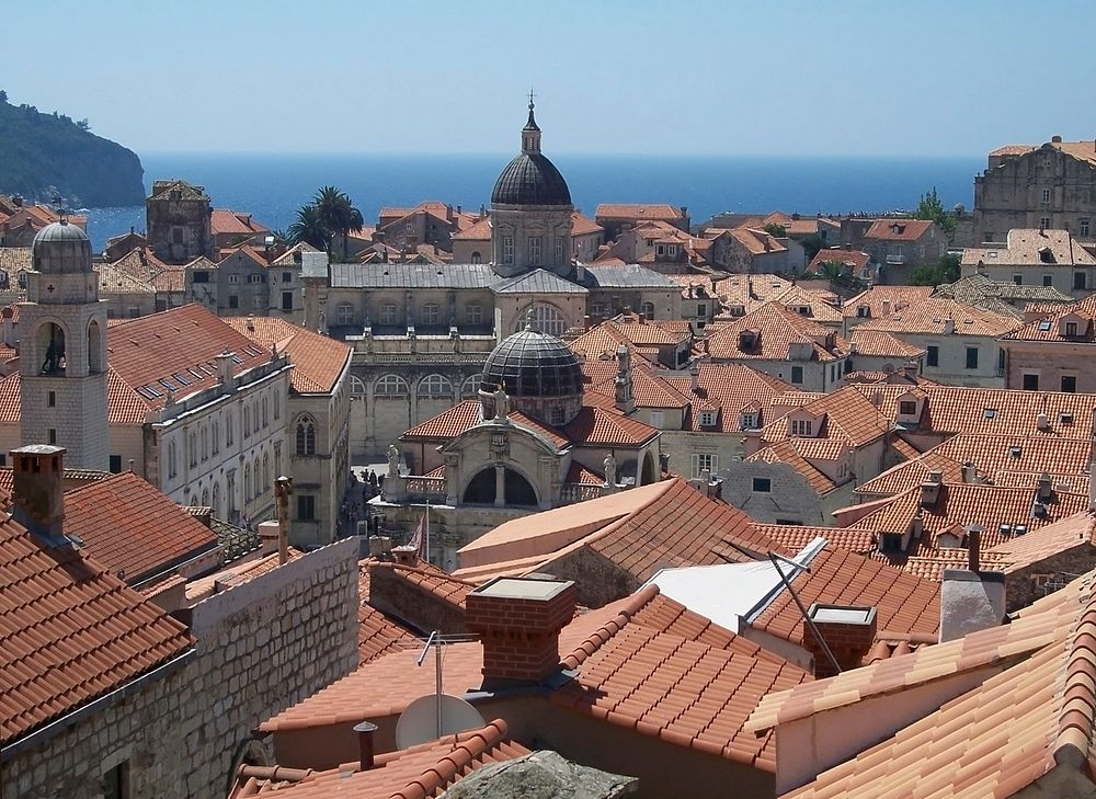 View on Dubrovnik (Croatia). Original public domain image from Wikimedia Commons