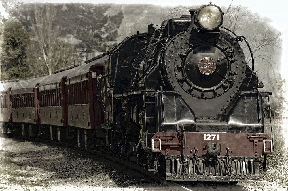 Locomotive Steam Locomotive Train Monument Railroad. Original public domain image from Wikimedia Commons