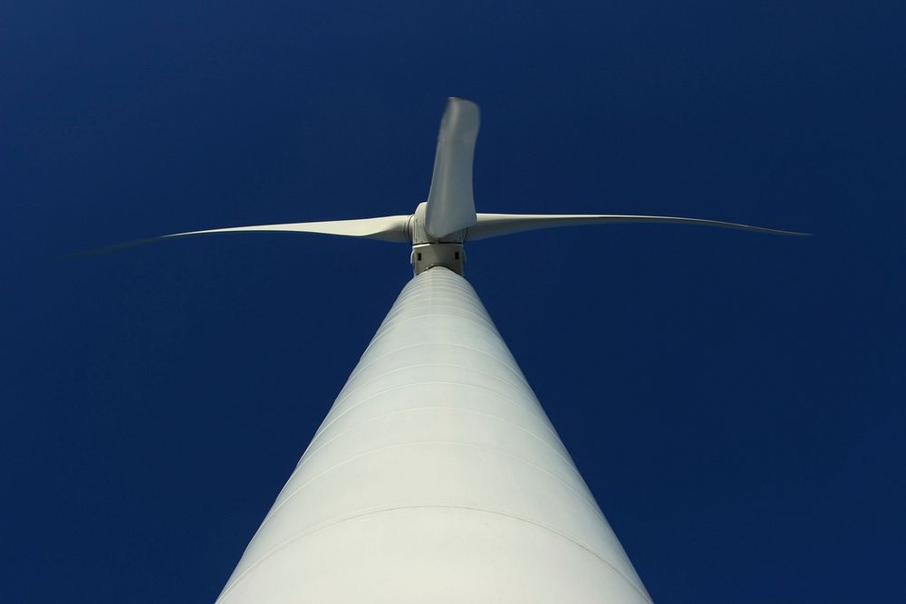 Wind turbines. Original public domain image from Wikimedia Commons