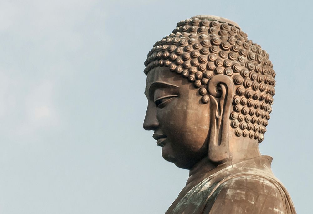 Buddha Tian Tian in Hong Kong. Original public domain image from Wikimedia Commons