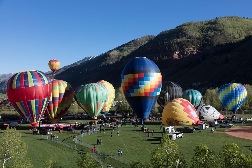 Takeoff time at the Telluride, Colorado, Balloon Festival. Original image from Carol M. Highsmith&rsquo;s America, Library…