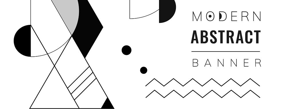 Modern black and white geometric banner template