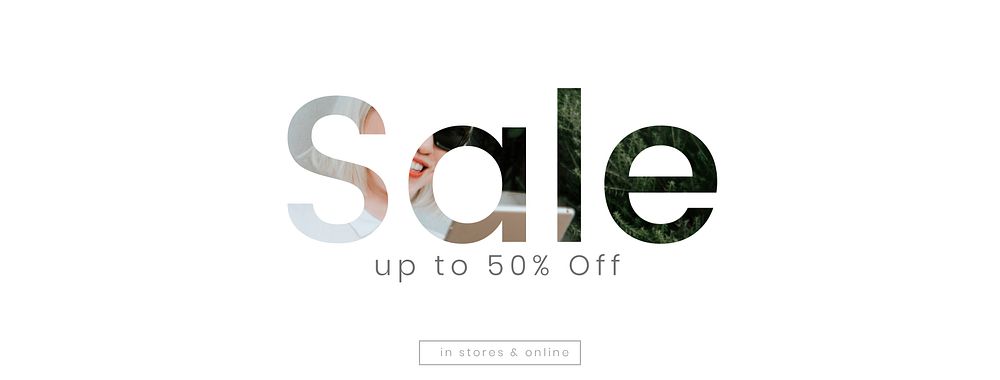 50% sale offer template vector