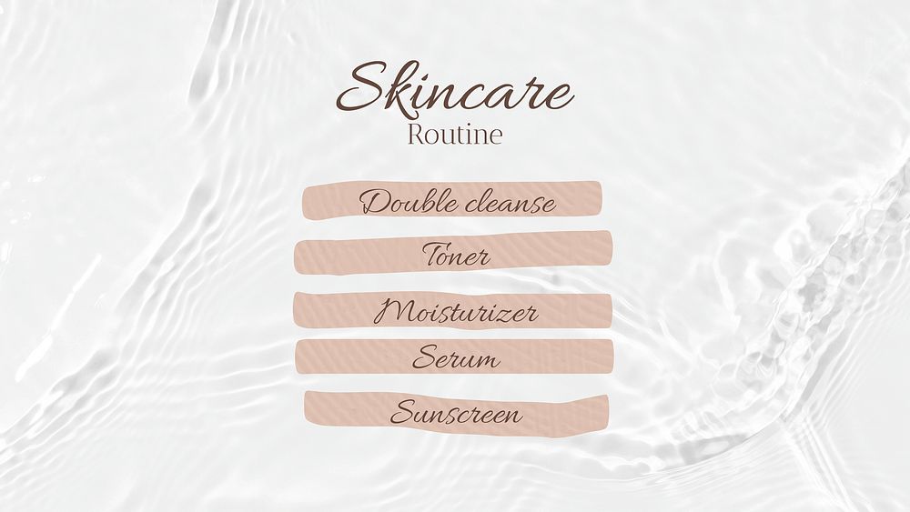 Skincare routine blog banner template, beige design vector