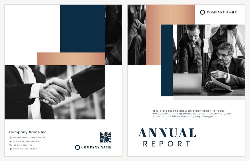 Business flyer template vector for annual report set