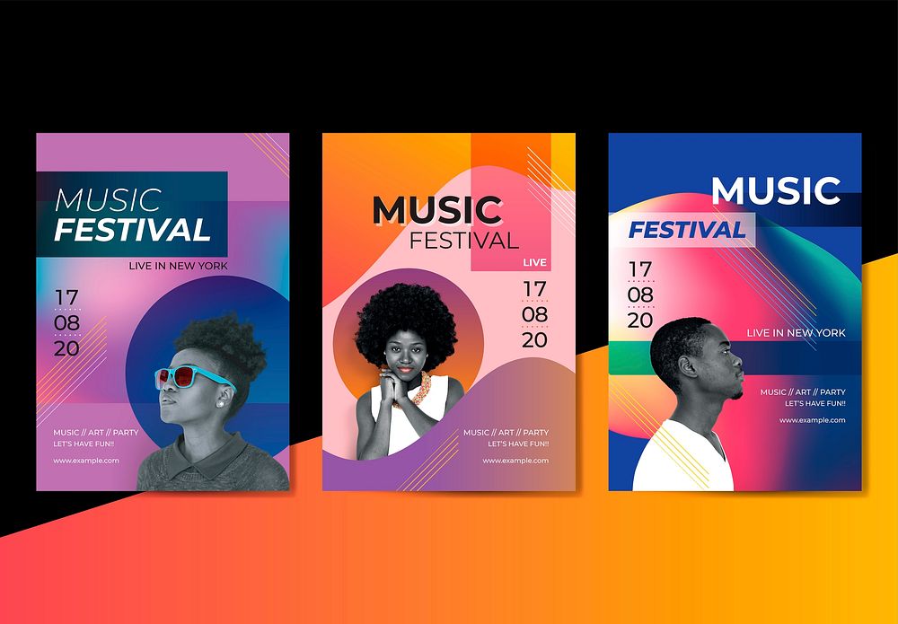 Vibrant music festival poster vector