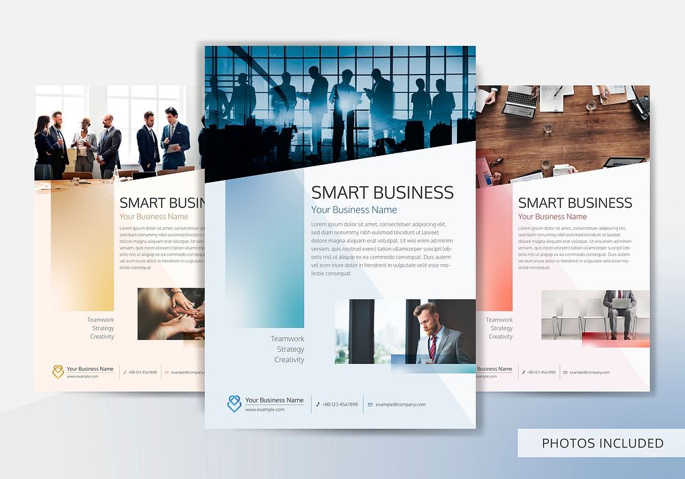Smart business poster design vector set