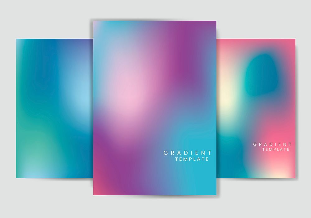 Colorful gradient poster design vector set