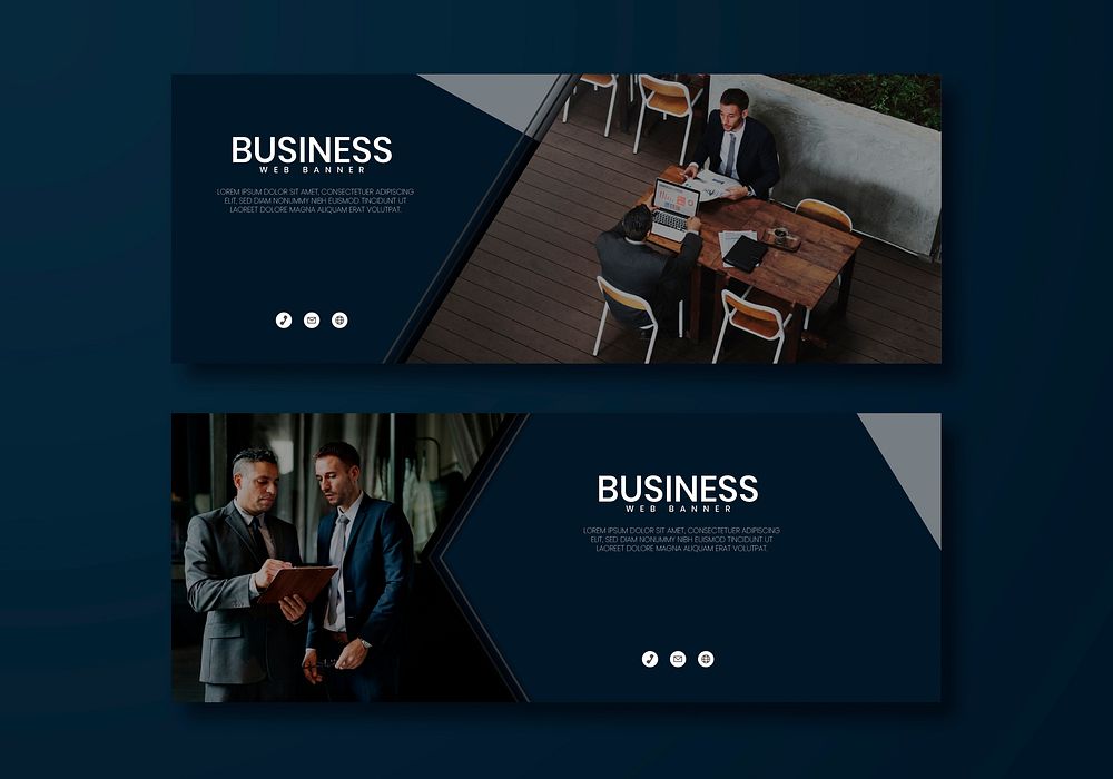 Business website banner design vector set
