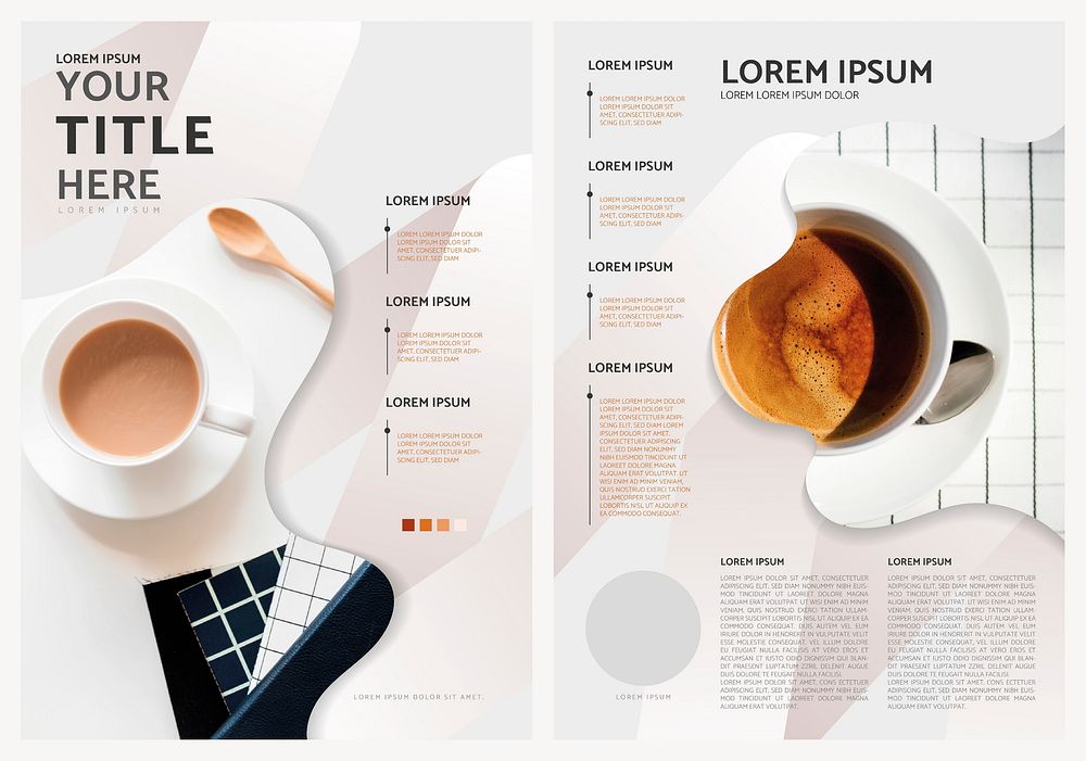 Poster template vector for coffee shop ad set