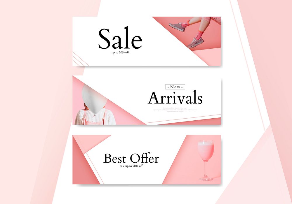 Online shopping banner design vector