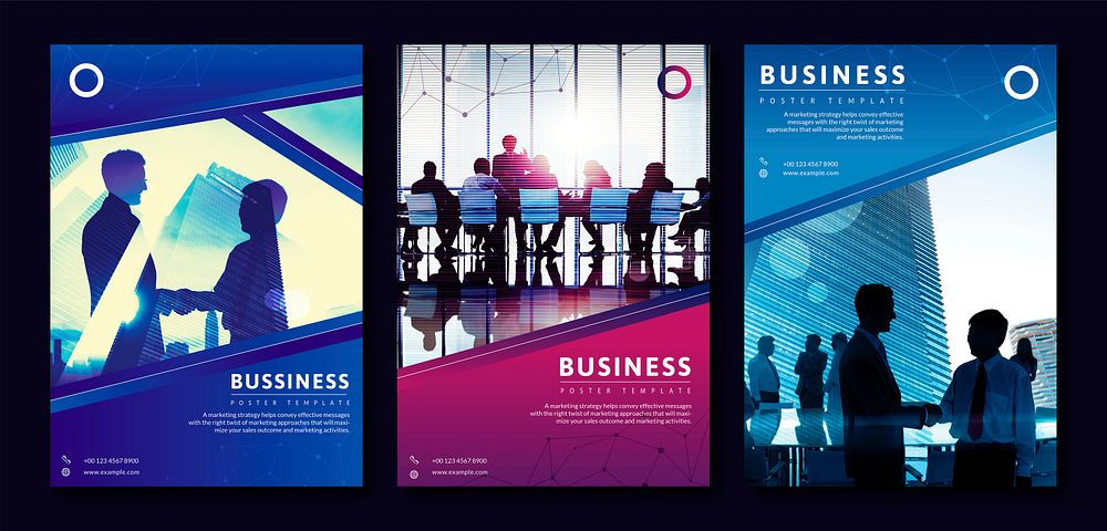 Business poster templates vector set