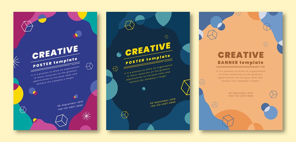 Creative poster templates vector set