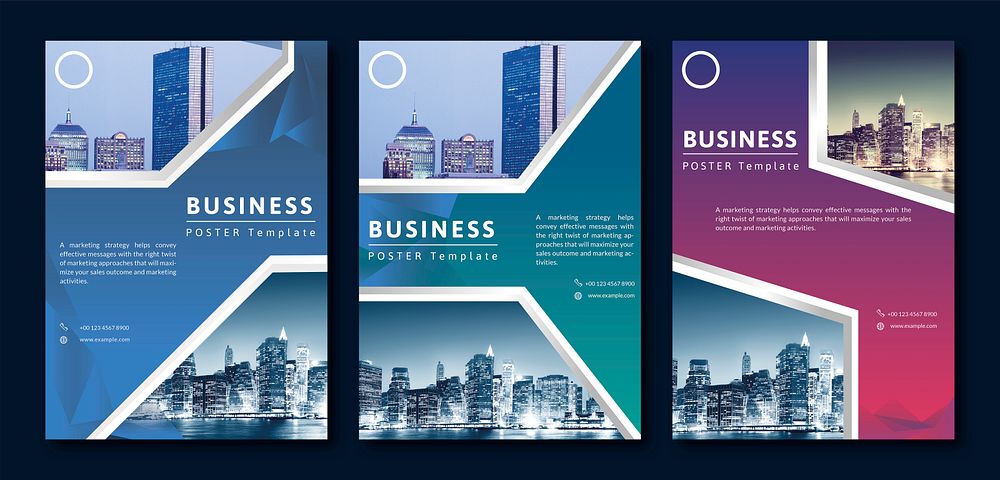 Business poster templates vector set