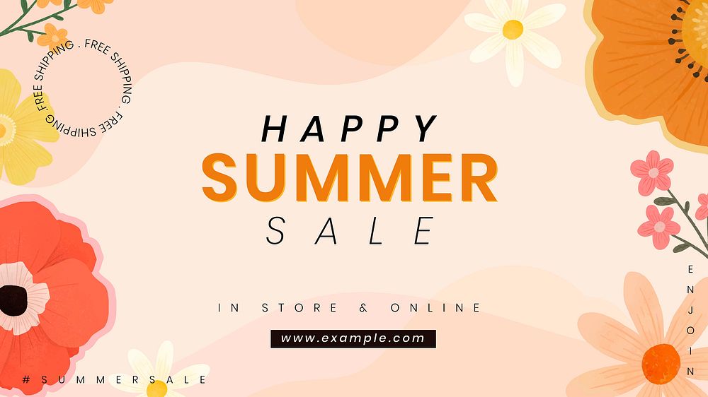 Happy summer sale promotion vector