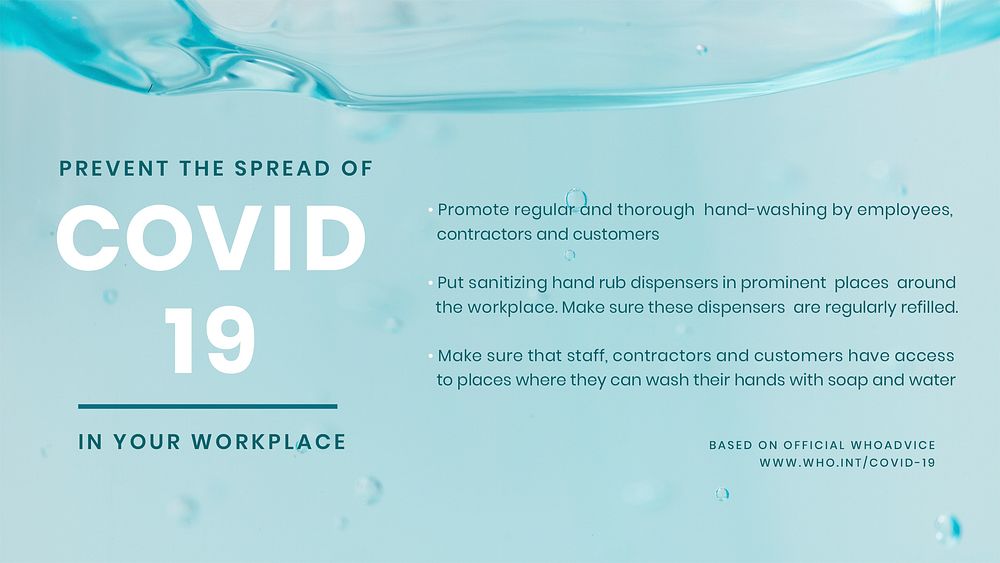Prevent the spread of COVID-19 in your workplace social template source WHO