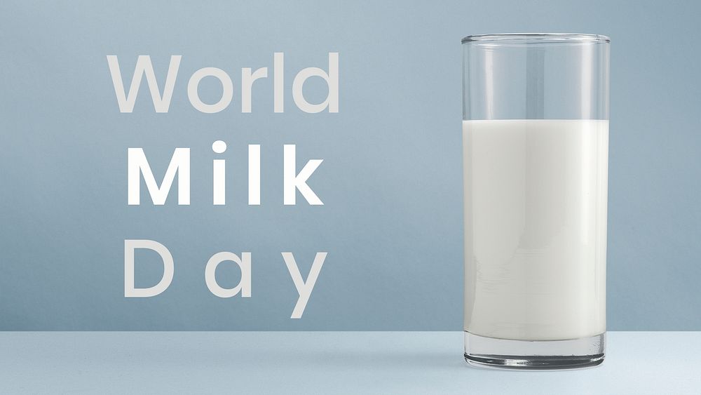 World milk day presentation template mockup
