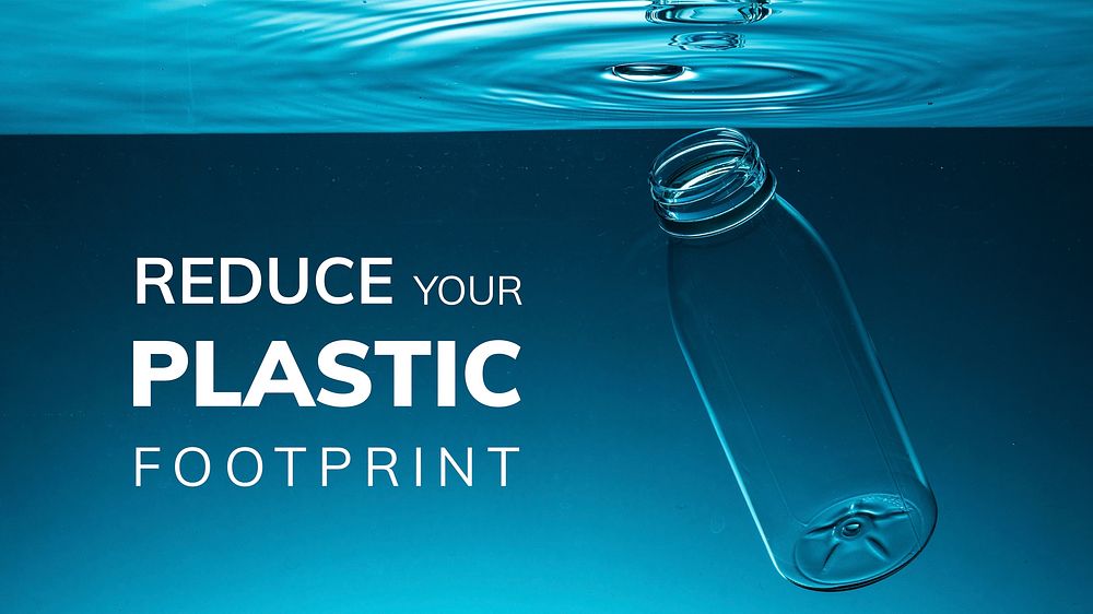 Reduce your plastic footprint presentation temple vector